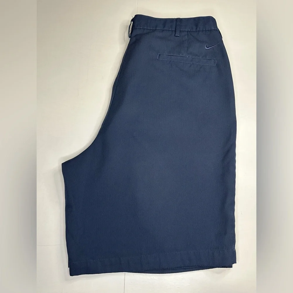 Nike Golf Dri-Fit Golf Shorts Size 34 Navy Blue With Blue‎ Logo
